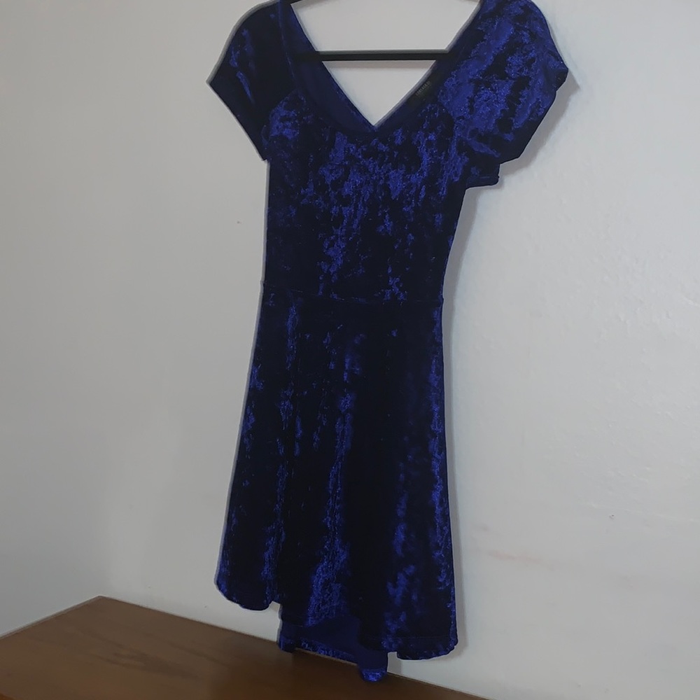Dark blue velvet Forever 21 dress.